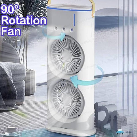 Double-Ended Spray Fan | Dual Mist Cooling Fan with Remote Control & USB Rechargeable